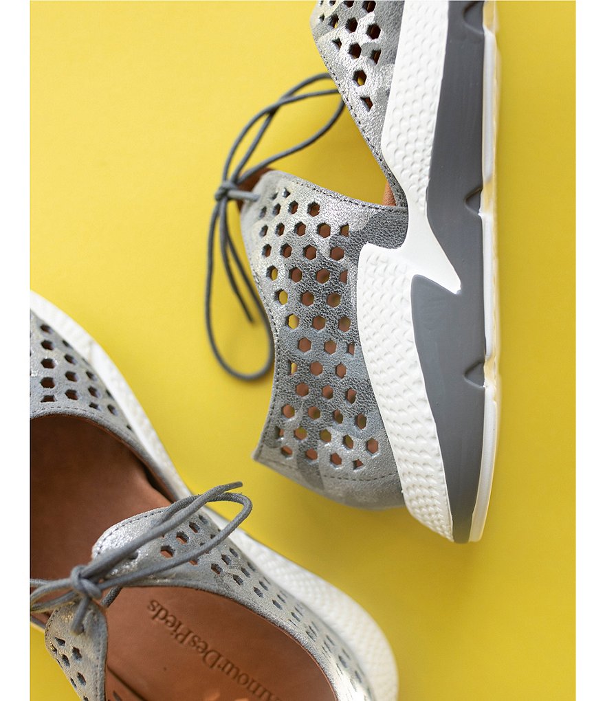 L'Amour Des Pieds Himar Perforated Metallic Leather Sneaker