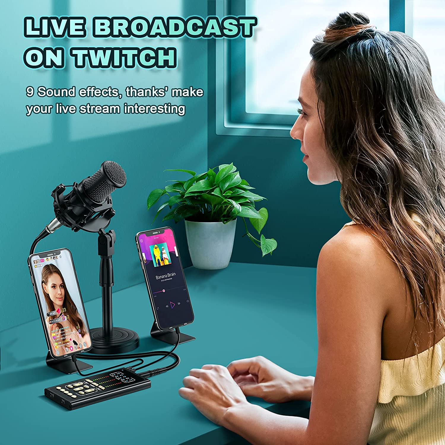 gold--BM800 Professional Suspension Microphone Kit Studio Live Stream Broadcasting Recording Condenser Microphone Set