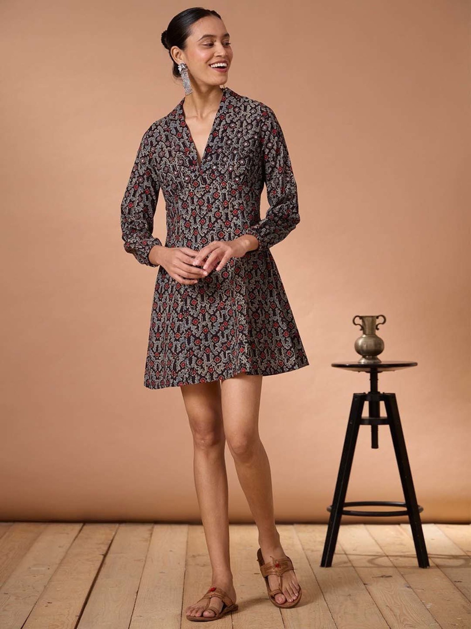 Saffron Threads Red Ethnic Dresses