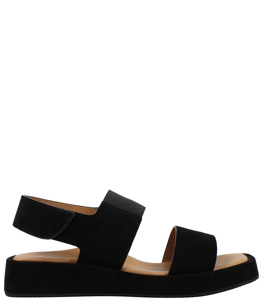 L'Amour Des Pieds Ainsley Suede Platform Wedge Sling Sandals