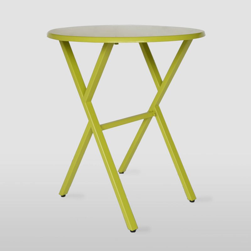 Taro Iron Round Patio Bistro Table Matte Lime Green - Christopher Knight Home