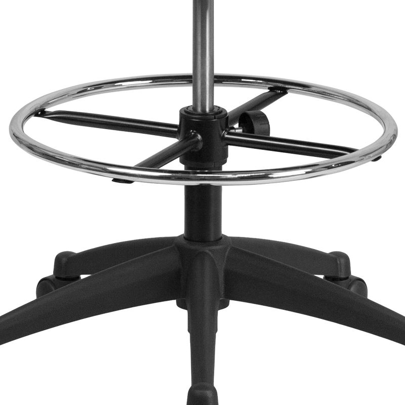 Emma and Oliver Mid-Back Black Mesh Ergonomic Draft Chair - Adjustable Ring & Flip-Up Arms