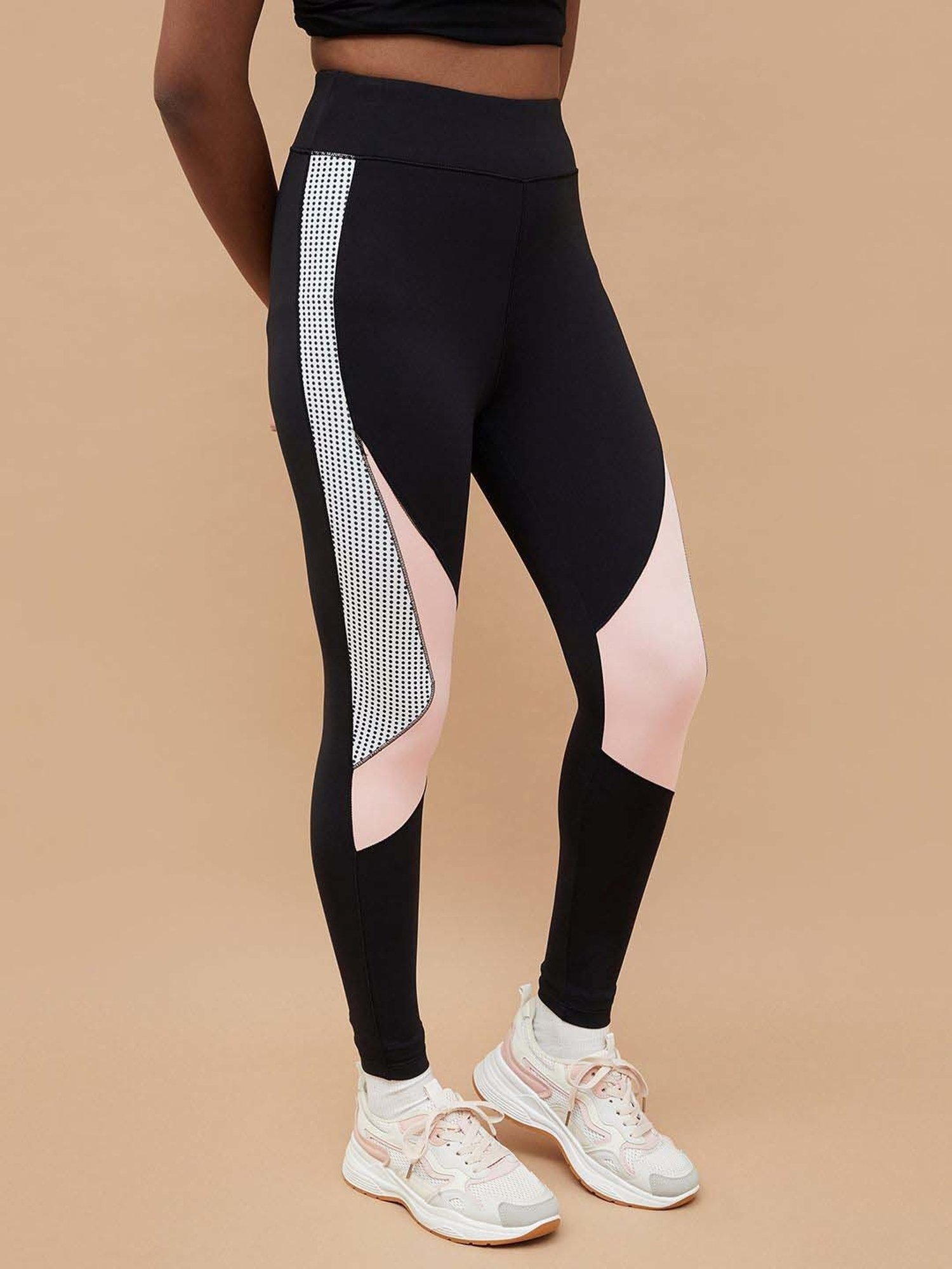 KAPPA Black Printed Sports Tights