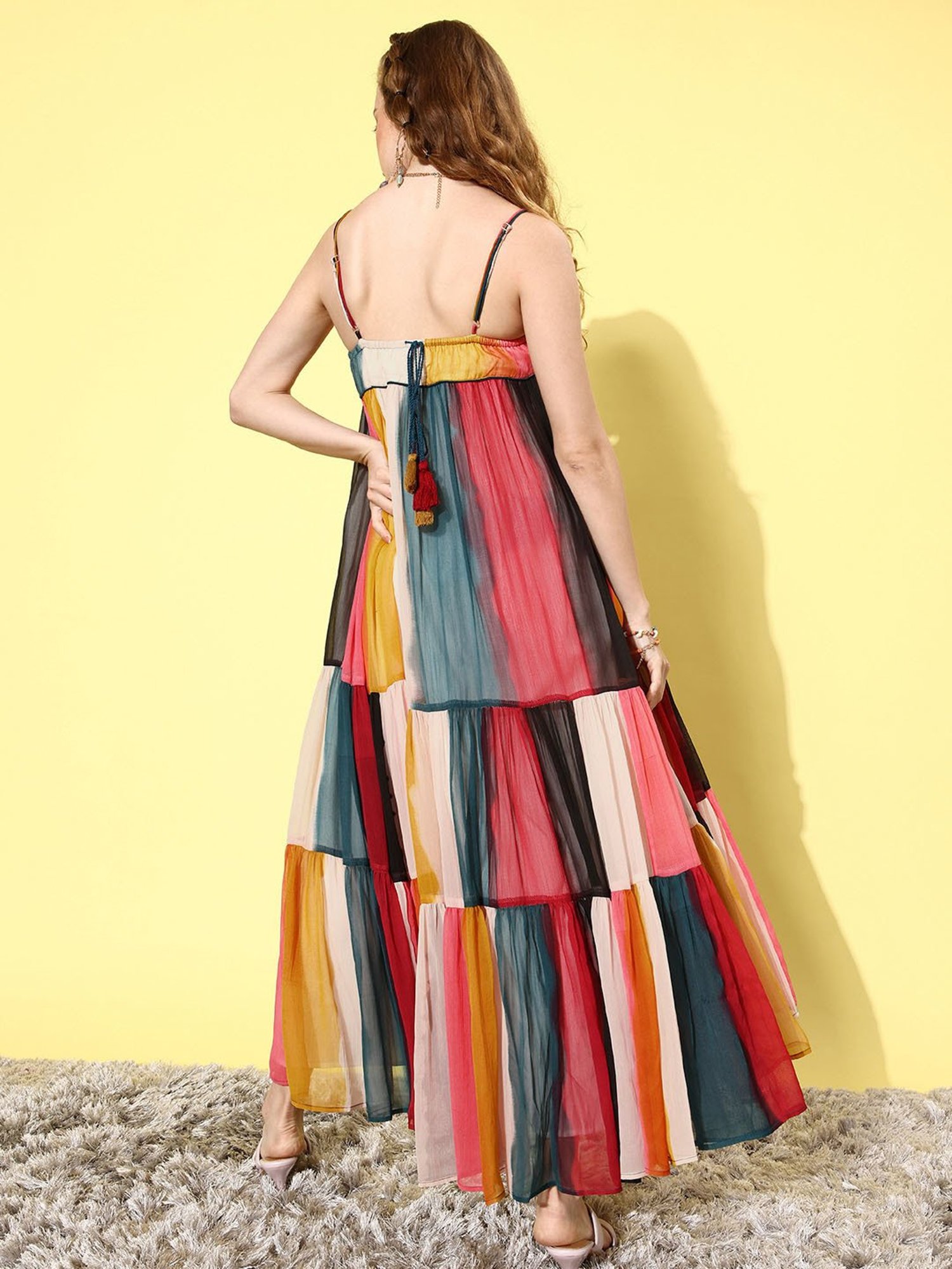 QUIERO Multicolor Tie & Dye Fit & Flare Dress
