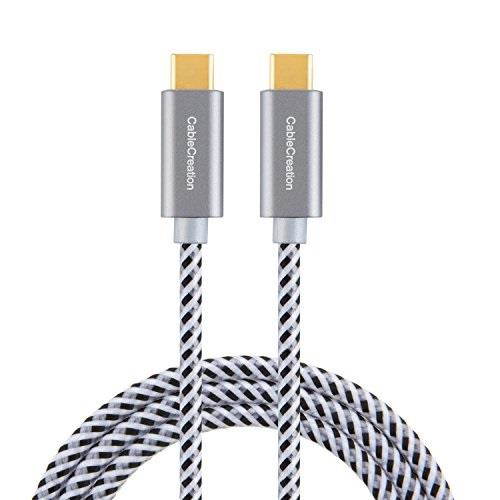 USB Type C-C Cable , CableCreation 6.6FT Braided USB 2.0 Type C (USB-C) to Type C Data Charging Cable(3A), for New Macbook 12 inches, Chromebook Pixel, Nexus 5/6p, Lumia 950/950XL & more (Gray)
