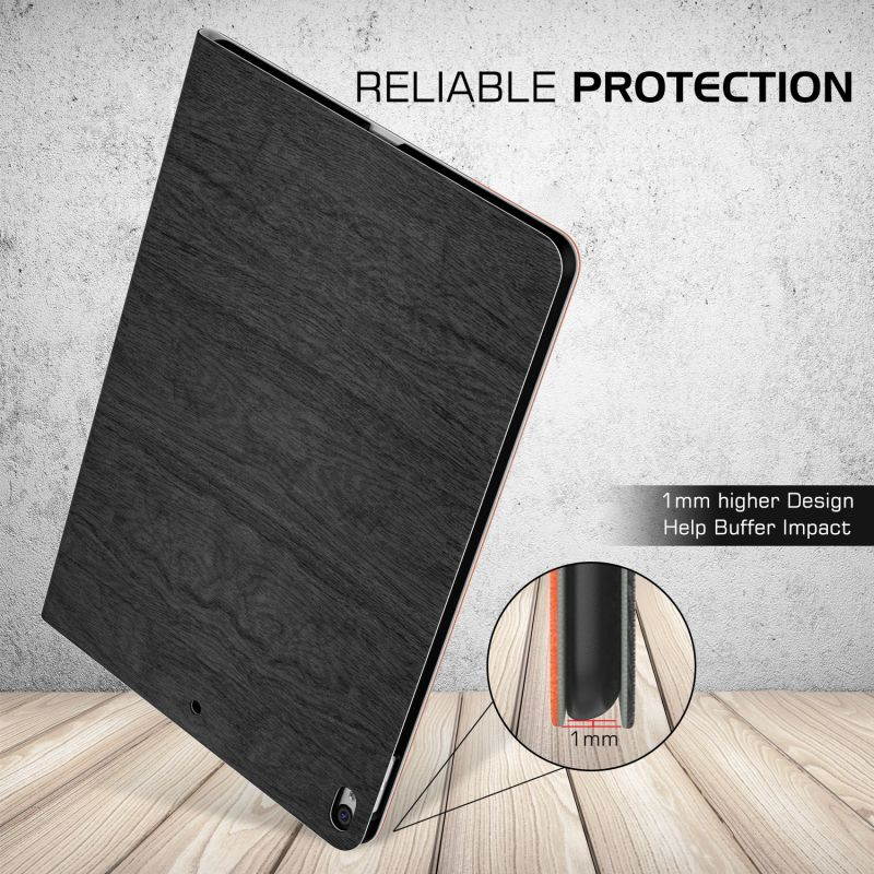 MoKo Case Fit New iPad Air (3rd Generation) 10.5" 2019/iPad Pro 10.5 2017 - Premium Light Weight Stand Folio Shock Proof Cover Protector for iPad Air 2019, Auto Wake/Sleep - Dark Gray & Orange