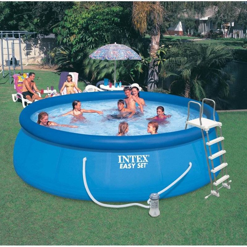 Intex 18ft x 48in Easy Set Above Ground Pool with Pump & Krill Automatic Vacuum