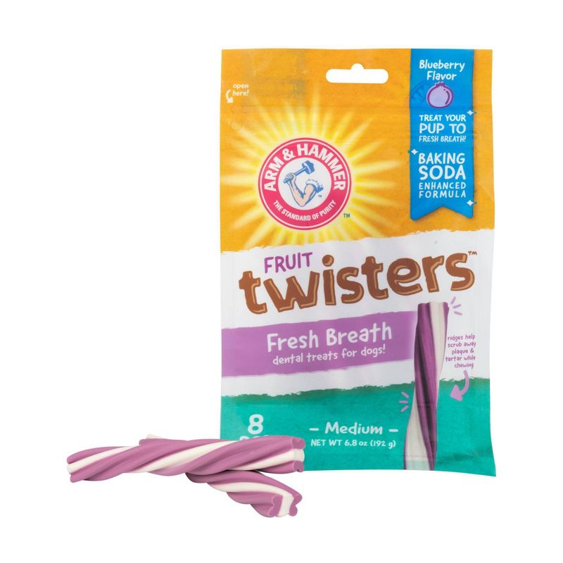 Arm & Hammer Twisters Pet Treats Blueberry Flavor Dog Treats - 8ct
