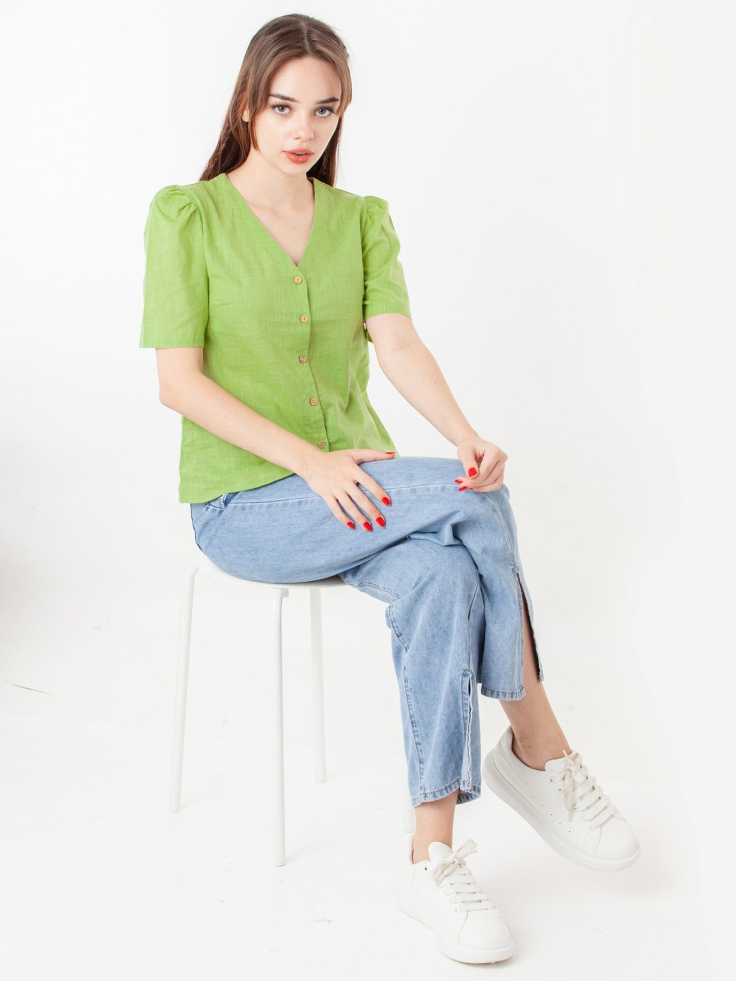Zink London Green Cotton Top