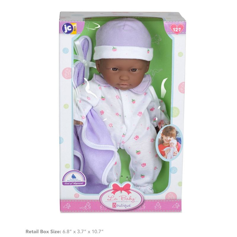 JC Toys La Baby 11" Baby Doll - Purple Outfit