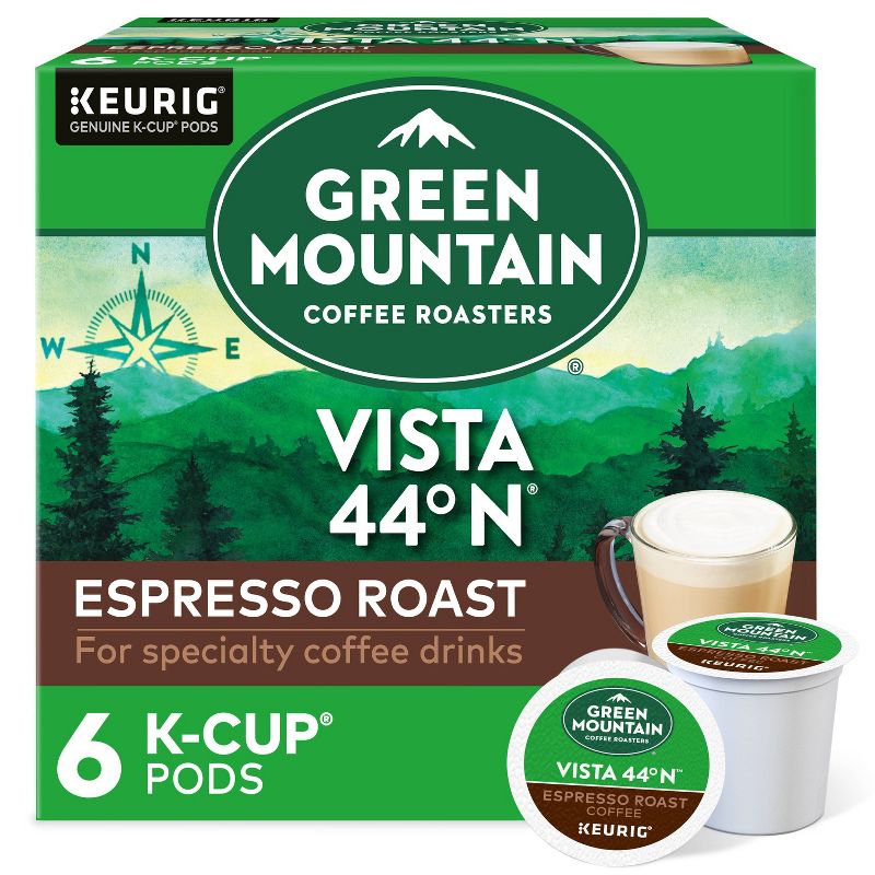 Green Mountain Coffee Vista 44° North Espresso Roast Keurig K-Cup Coffee Pods - Dark Roast - 6ct