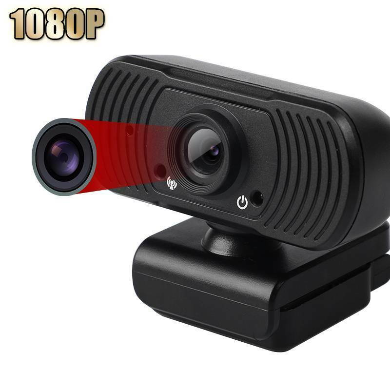 Webcam 1080P Computer Camera with Privacy Cover USB Connection Built-in Noise-reduction Microphone for Live Video