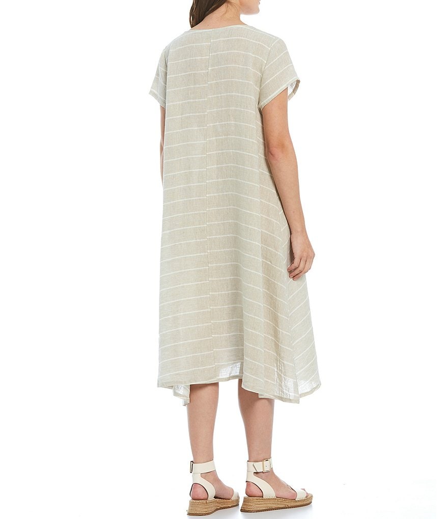Bryn Walker Winslow Stripe Linen Midi Swing Dress
