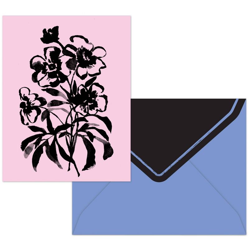 16ct Assorted Blank Note Cards Painted Flowers