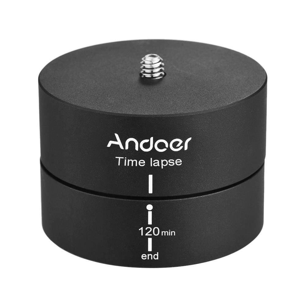 Andoer 360&deg; 120 Minutes Panning Rotating Tripod Time Lapse Stabilizer Tripod Adapter for Gopro ILDC Mobilephone