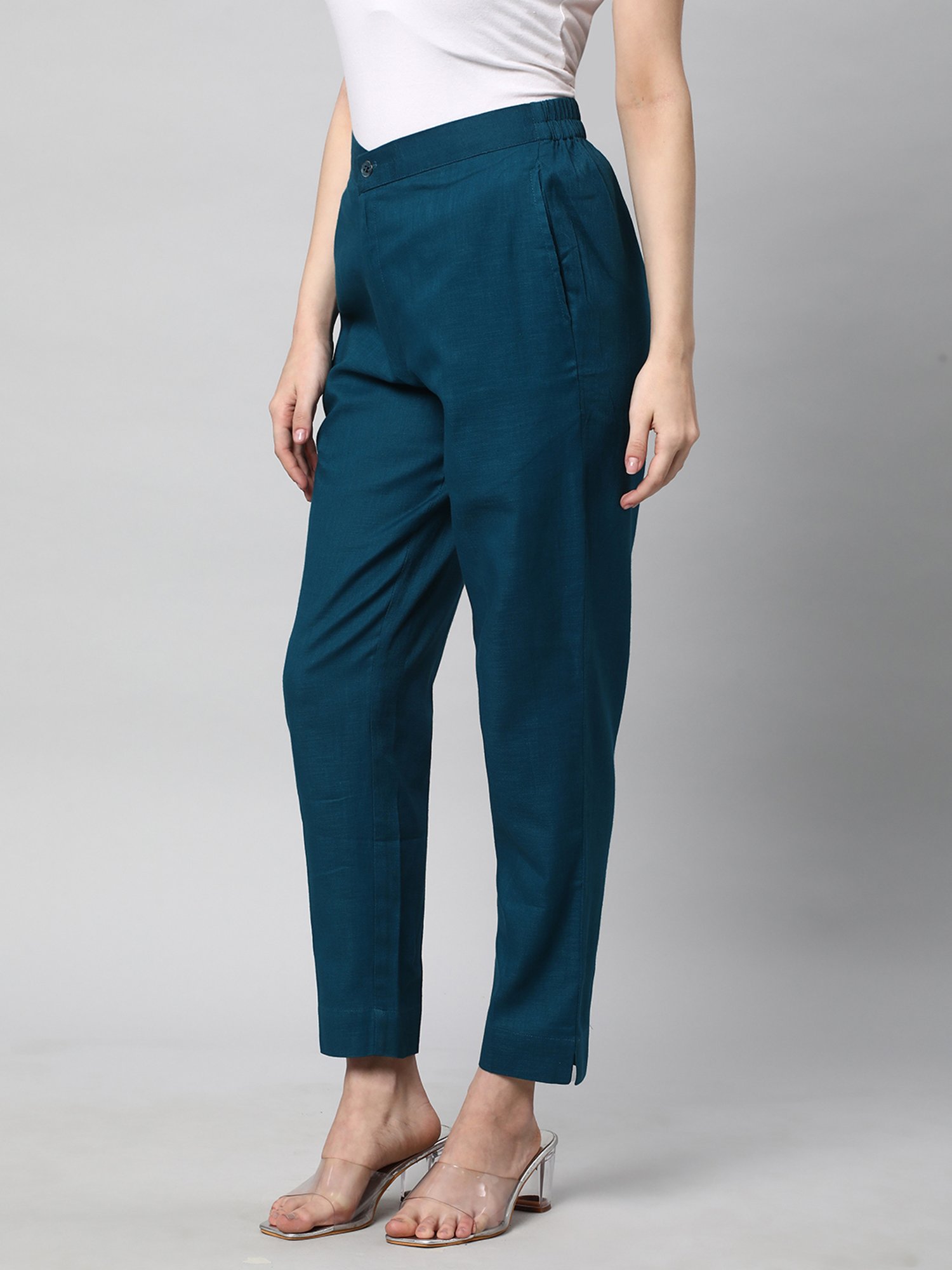 Kami Kubi Teal Linen Pants