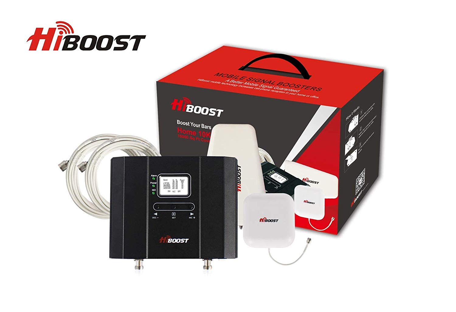 HiBoost Home 15K Smart Link Cell Phone Signal Booster - Coverage upto 15000 sq ft. - F20G-5S-BTW