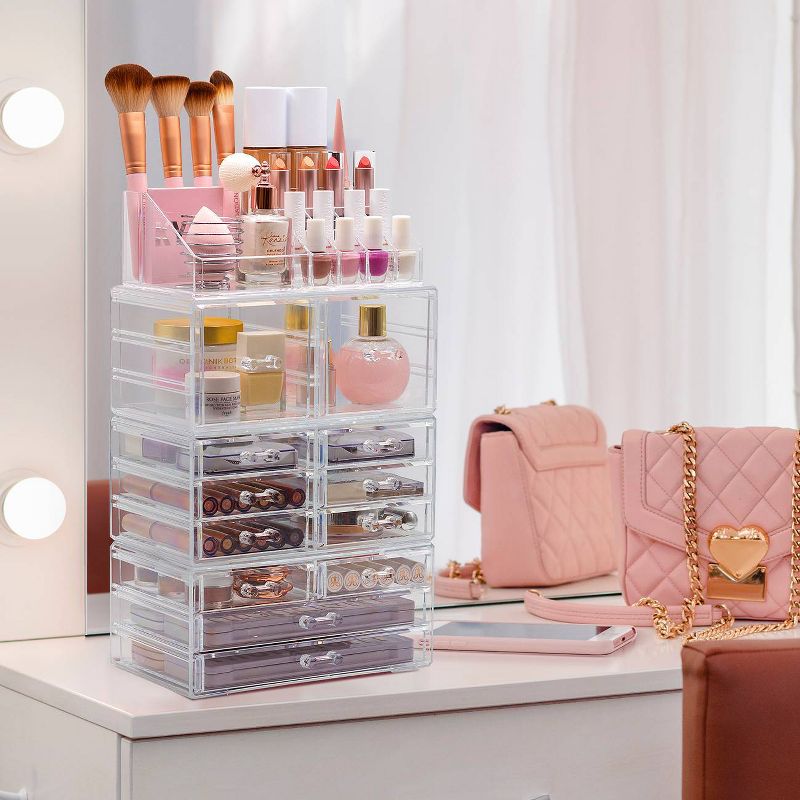 Sorbus Cosmetic Makeup and Jewelry Storage Case Tower Display Organizer