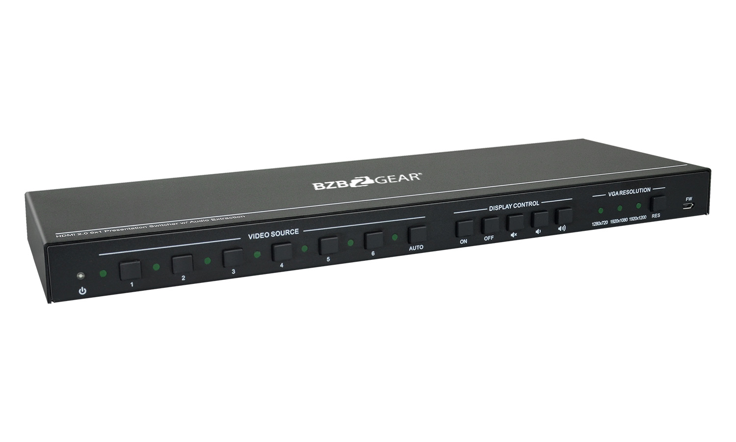 BZBGEAR 6x1 Multi-Format Presentation Switcher with HDMI/VGA and USB-C
