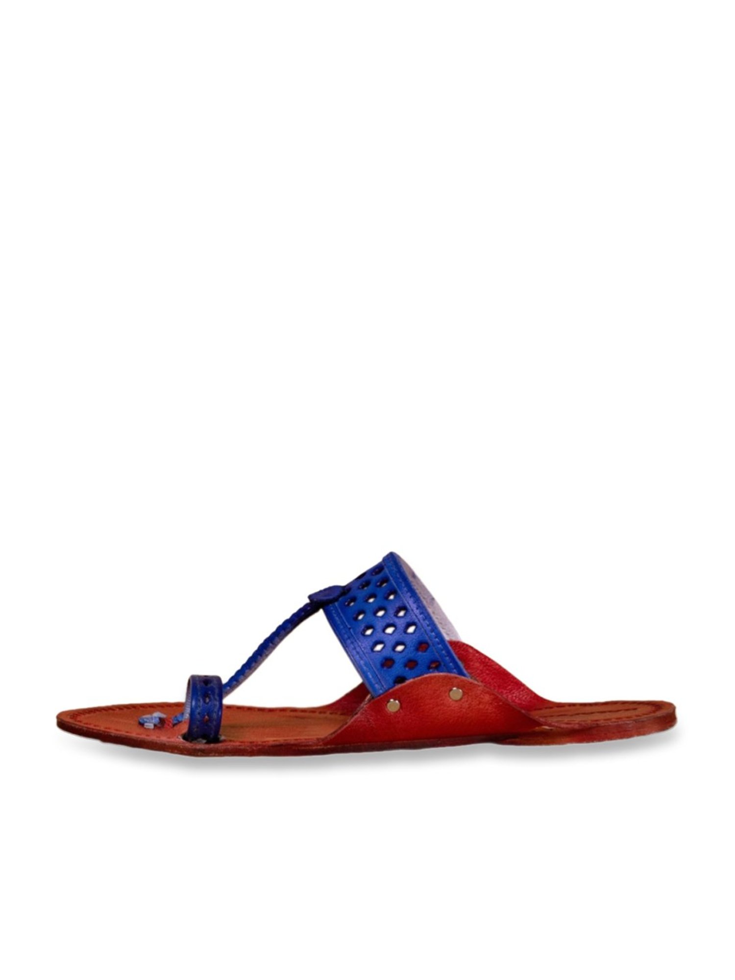 Kalapuri Men's Red Kolhapuri Sandals