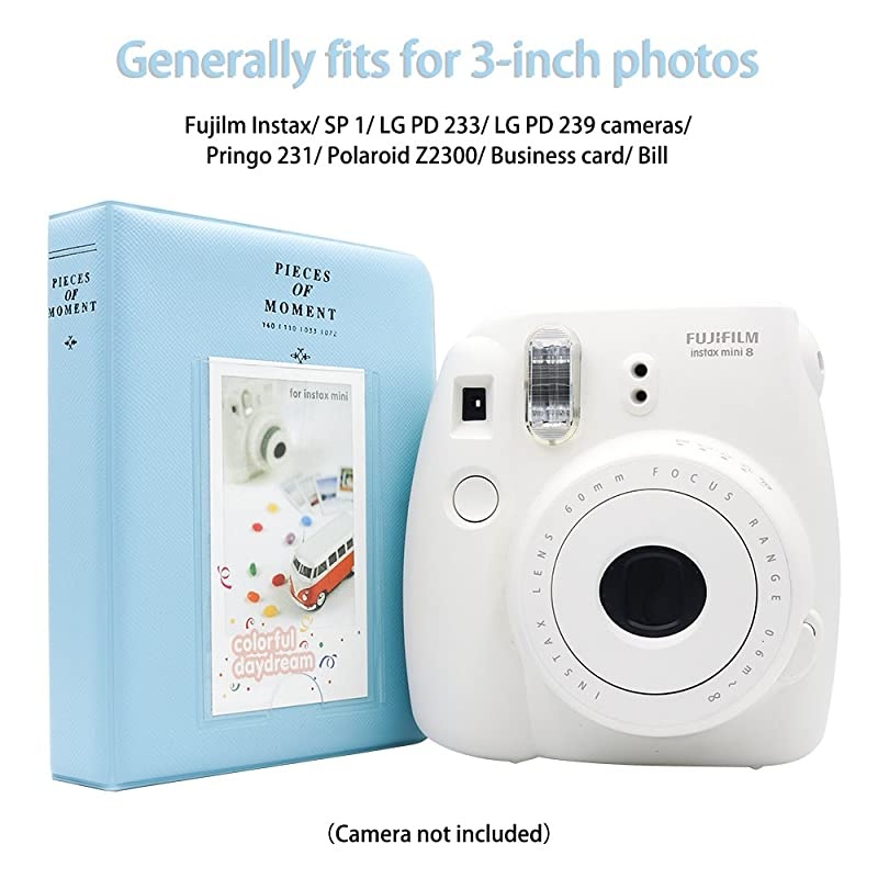 64 Pockets Mini Photo Album for Fujifilm Instax Mini 7s 8 8+ 9 25 26 50s 70 90 Instant Camera Name Card Blue n