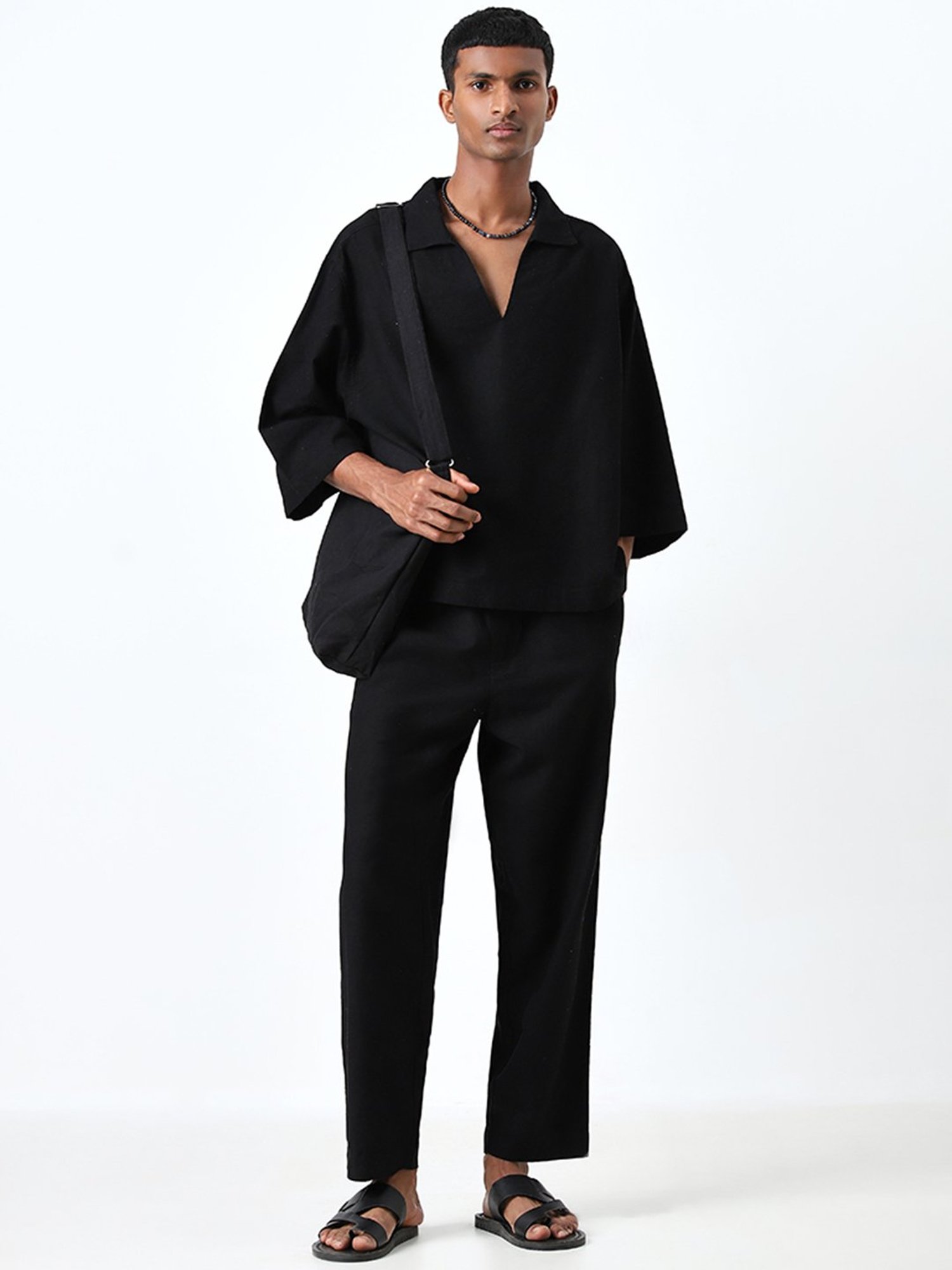 ETA by Westside Black Relaxed Fit Cotton T-Shirt