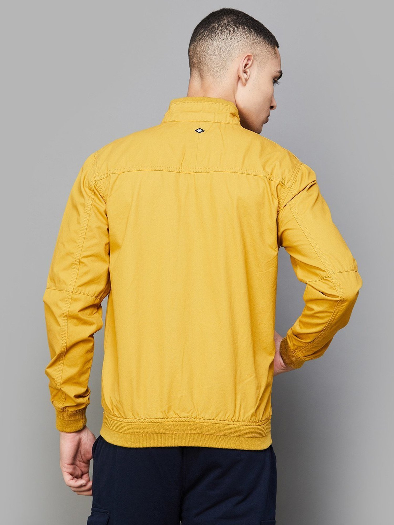 Bossini Yellow Cotton Regular Fit Jacket