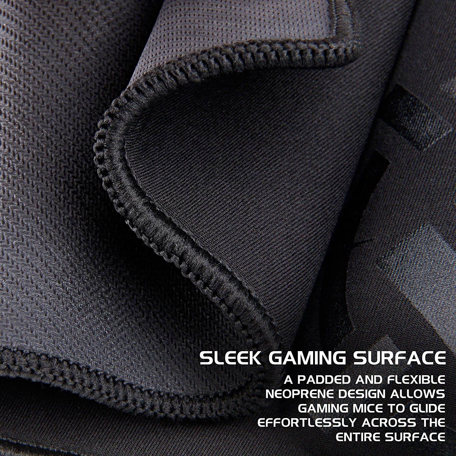 ENHANCE Large Gaming Mouse Pad with Wrist Support Memory Foam Wrist Rest (12.6 x 14 inches) - Anti-Fray Stitched Edges, Non Slip Rubber Grip, Ergonomic Design - 1 Inch Padded Cushion - Black