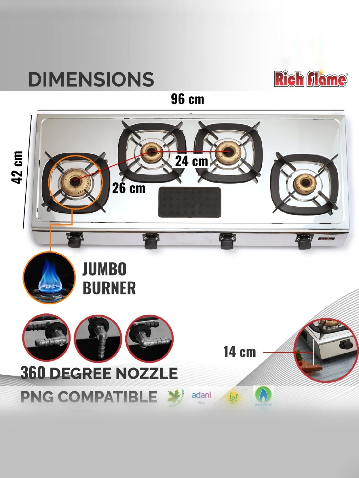 Glen LPG Gas Stoves with 3 Burner