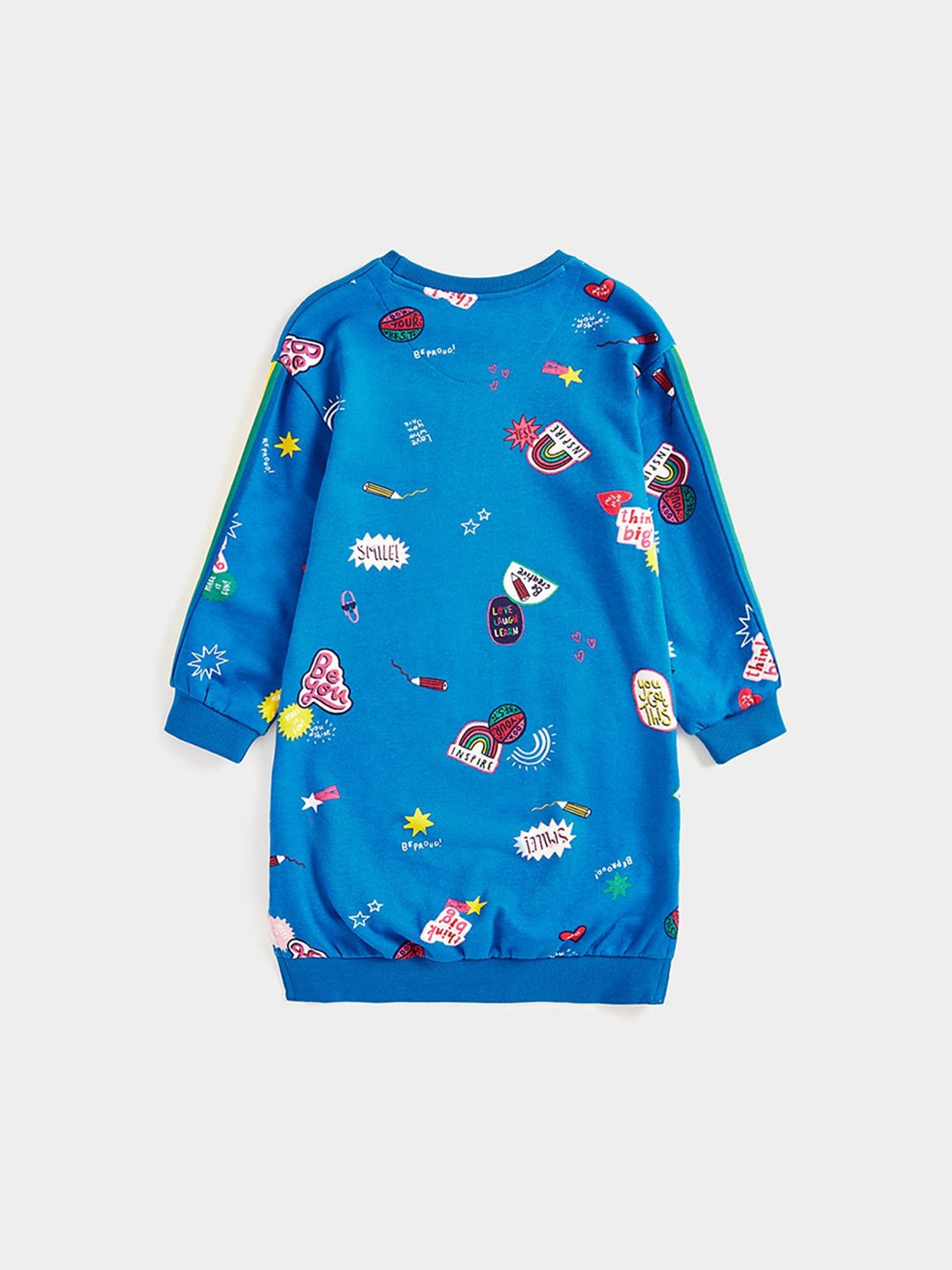 Mothercare Kids Blue Printed Full Sleeves Dress