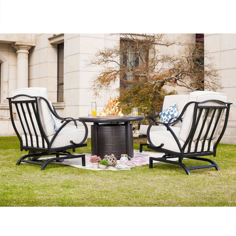 5pc Conversation Steel Patio Seating Sets Cream - Lokatse