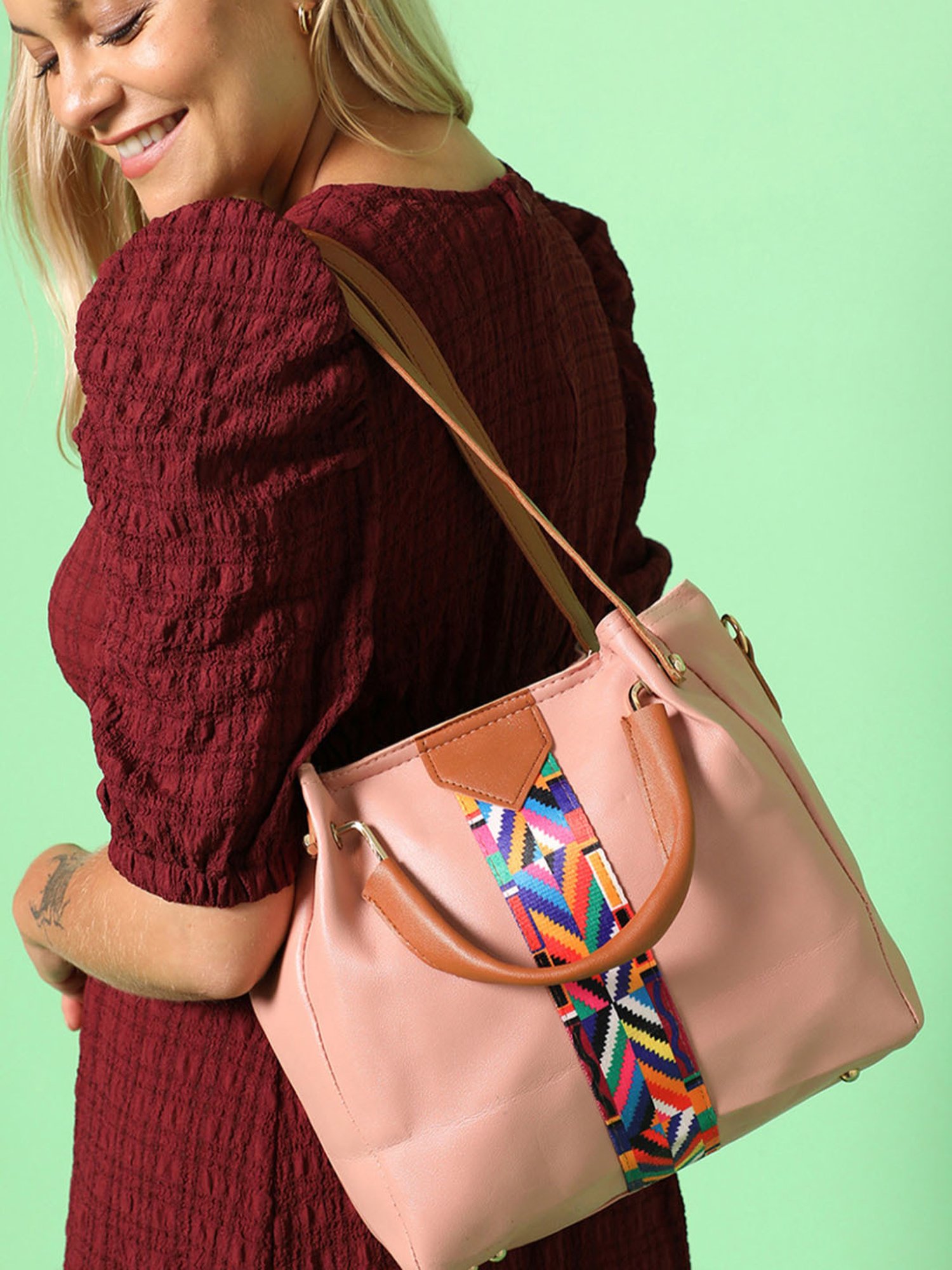 HauteSauce Orange Medium Handheld Handbag Combo Set