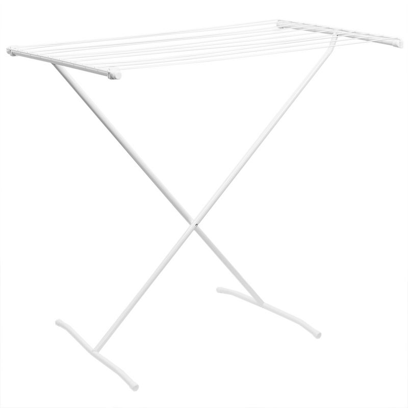 Sunbeam Folding 10 Rod Metal Clothes Drying Rack, White