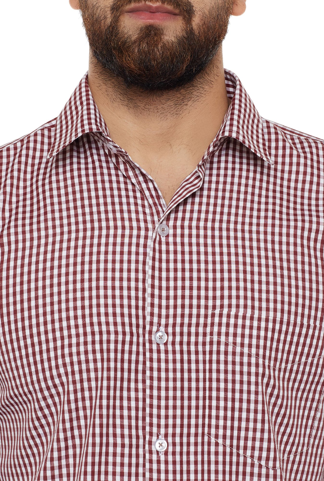 Hancock Maroon Slim Fit Full Sleeves Shirt