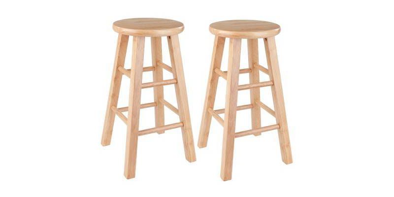Set of 2 24" Wood Backless Hardwood Counter Height Barstools Natural - Winsome