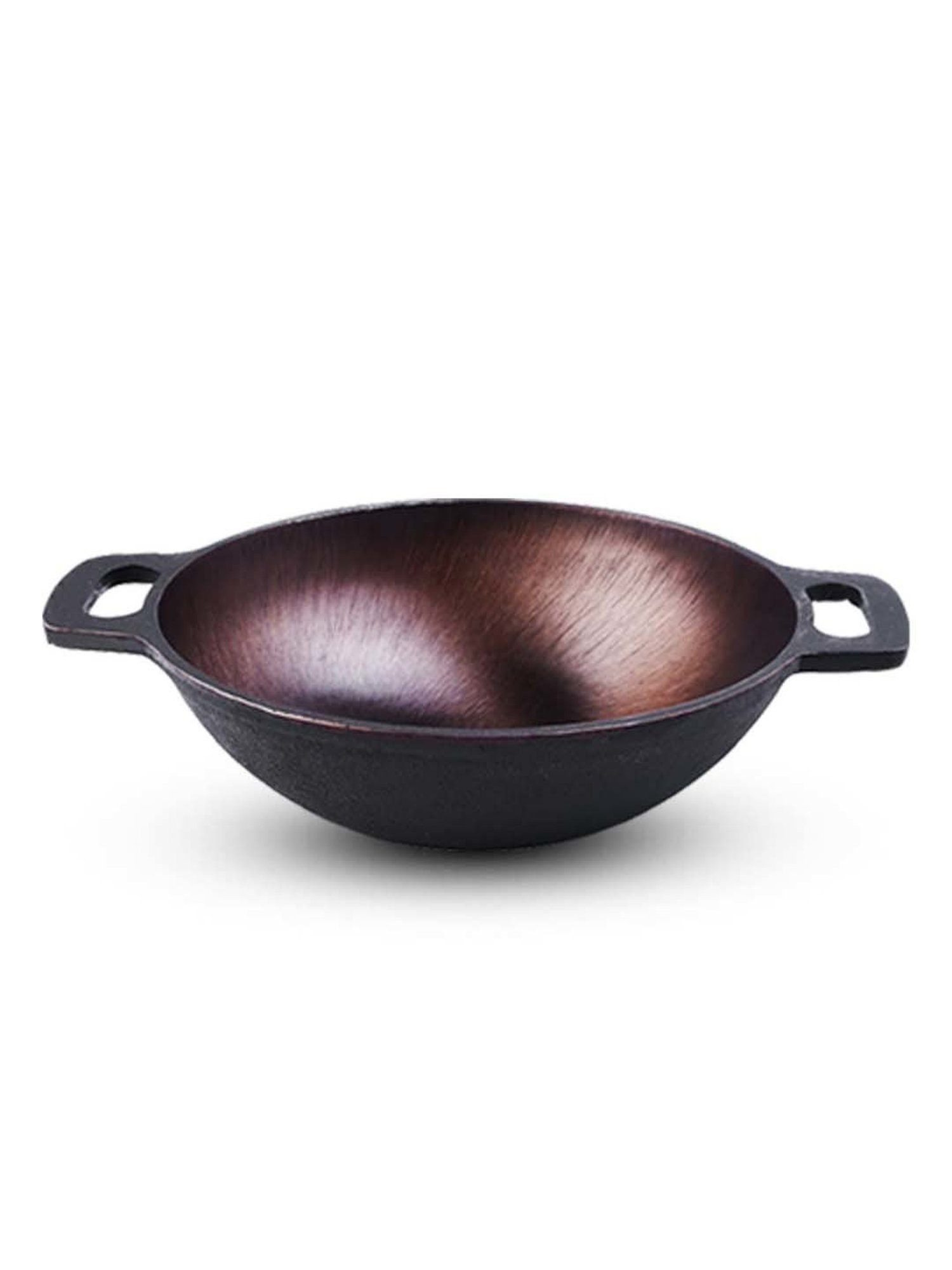 The Indus Valley Black Cast Iron Deep Frying Kadhai (1.3 L)