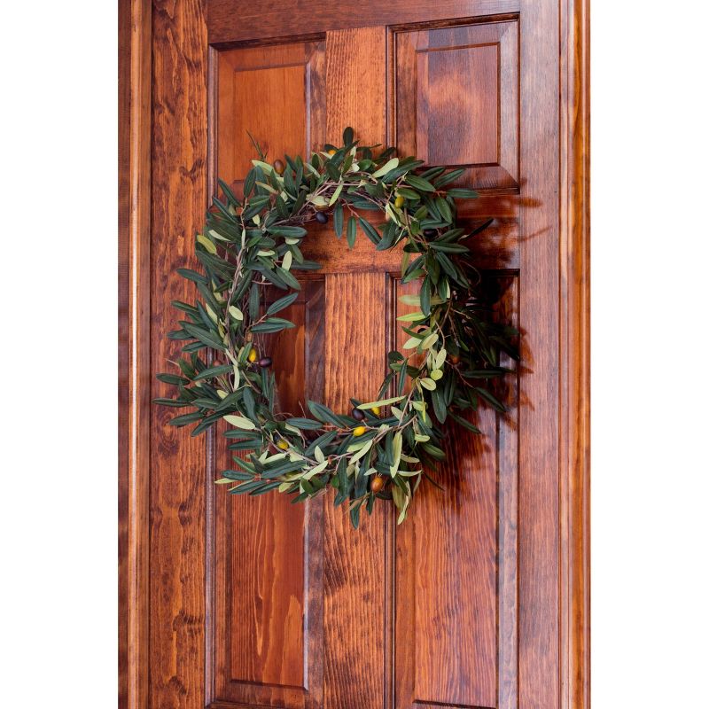 20" Artificial Olive Wreath - Nearly Natural