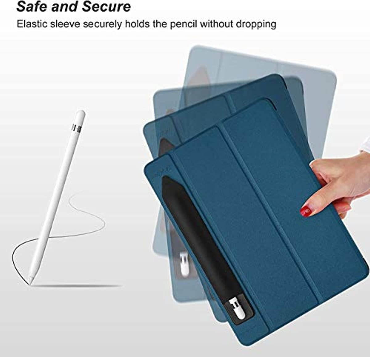 ProCase iPad 10.2 Case 2019 iPad 7th Generation Slim Stand Hard Case Bundle with Pencil Holder Sticker for Apple Pencil 1st and 2nd Gen