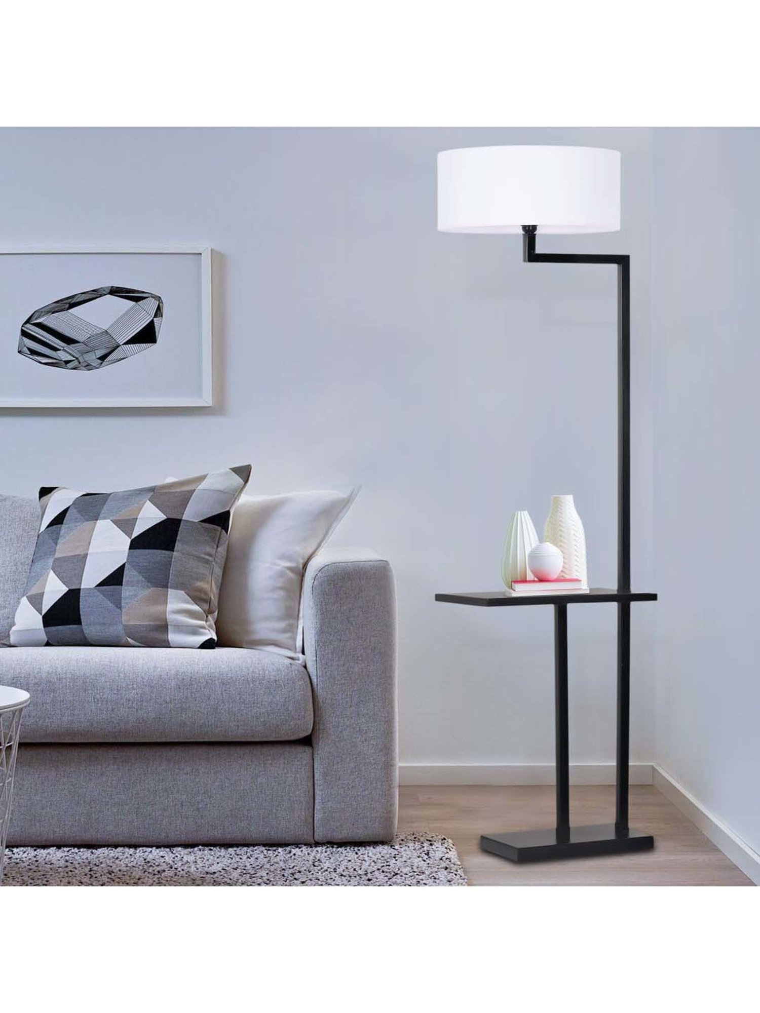 64" x 8.9" x 10.5" Smart Light Full Spectrum Floor Lamp (Includes LED Light Bulb) White - Verilux