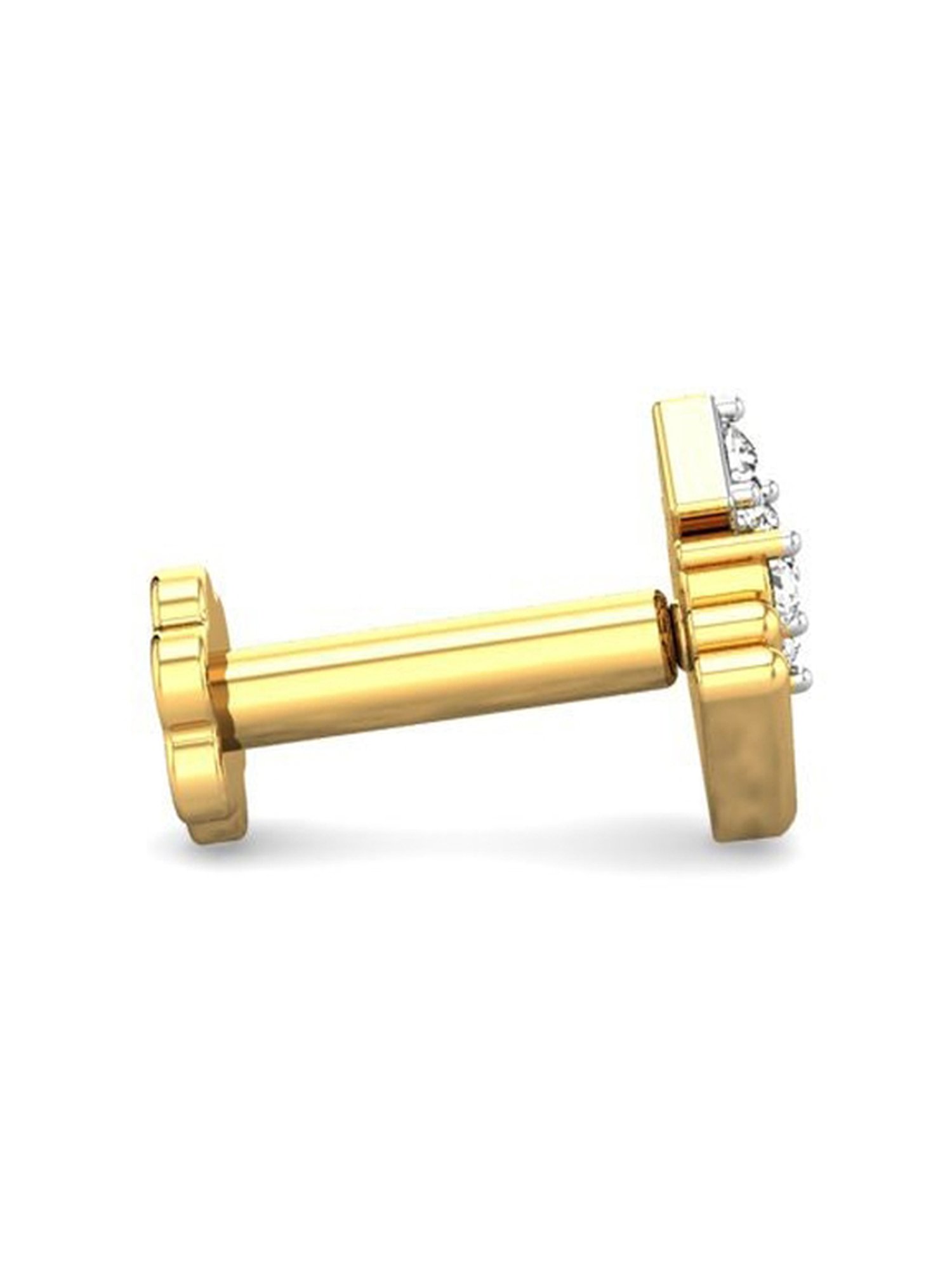 Candere by Kalyan Jewellers 18k Yellow Gold and Diamond Nosepin for Women