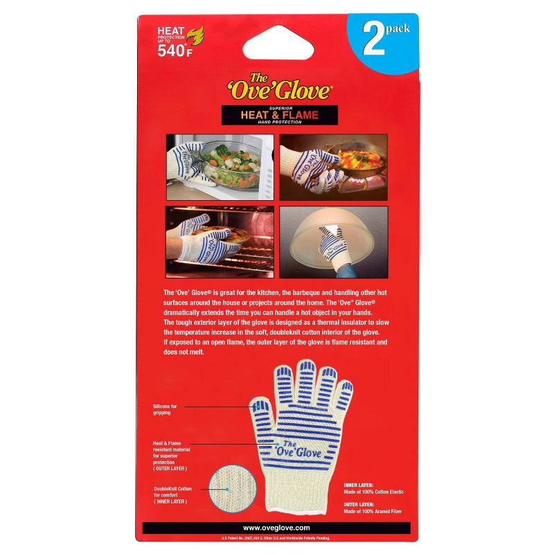 2pk Oven Mitt White/Blue - The 'Ove' Glove