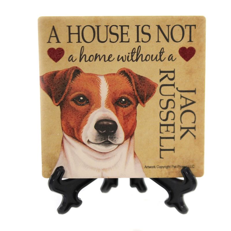 Animal 4.0" Jack Russell - House Stone Coaster Easel Sjt Enterprises  -  Coasters