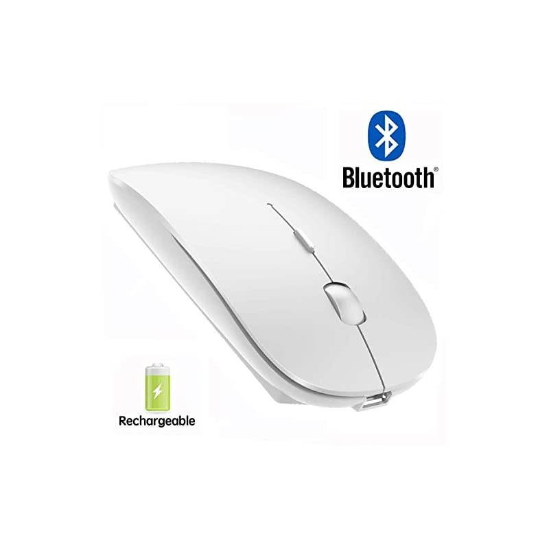 Mouse,Rechargeable Wireless Mouse for MacBook Pro,Wireless Mouse for MacBook Air Laptop PC Computer (White)