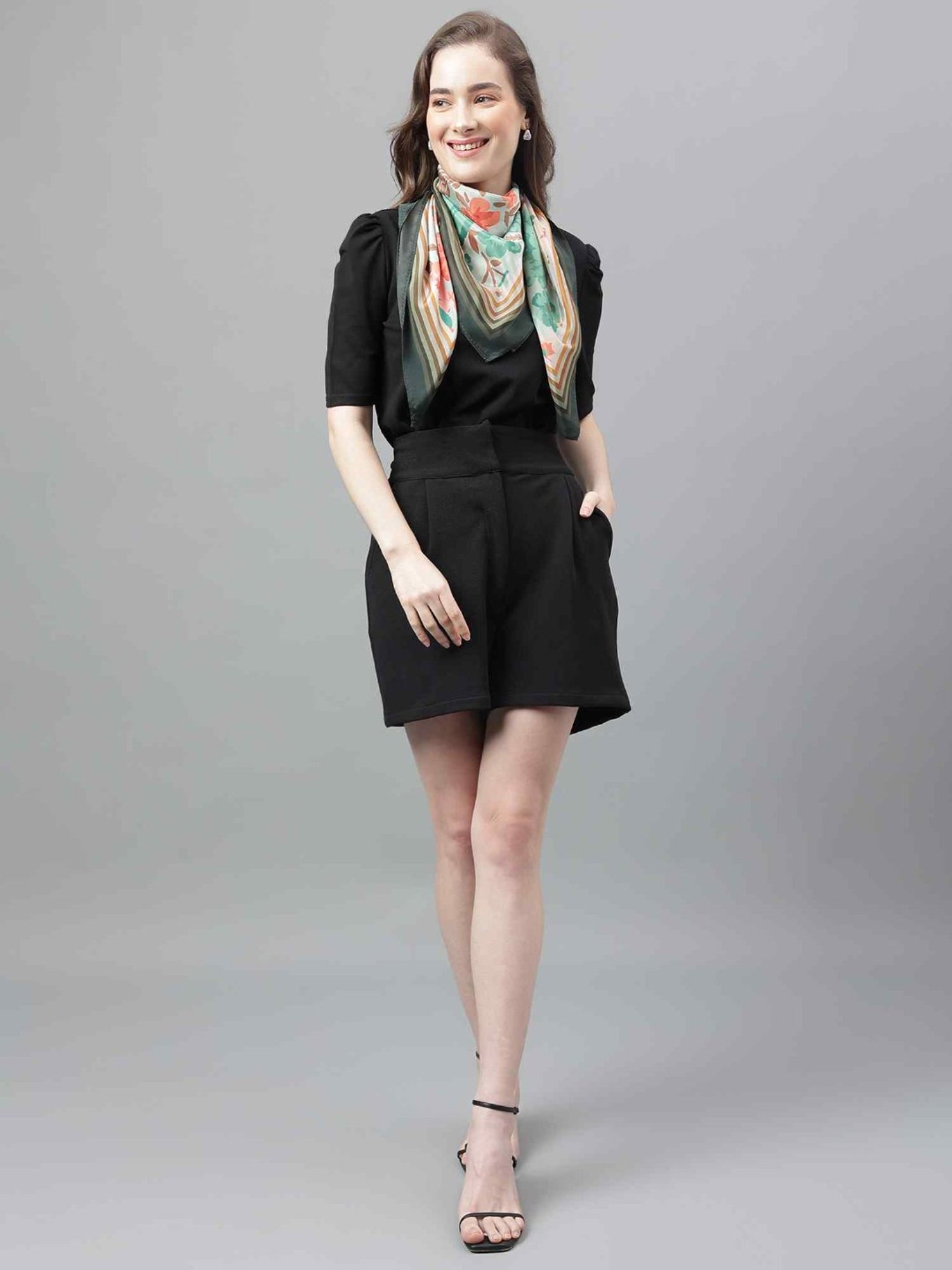 Tossido Multicolor Floral Scarf & Bag Scarf Set