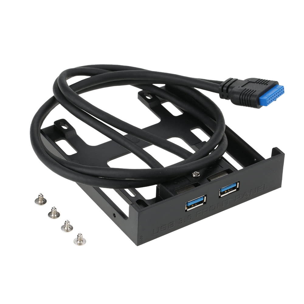 USB 3.0 Front Panel Hub 2 Port Expansion Bay 20 Pin to USB3.0 60cm Bracket Adapter Cable for PC Desktop 2.5" Floppy Bay