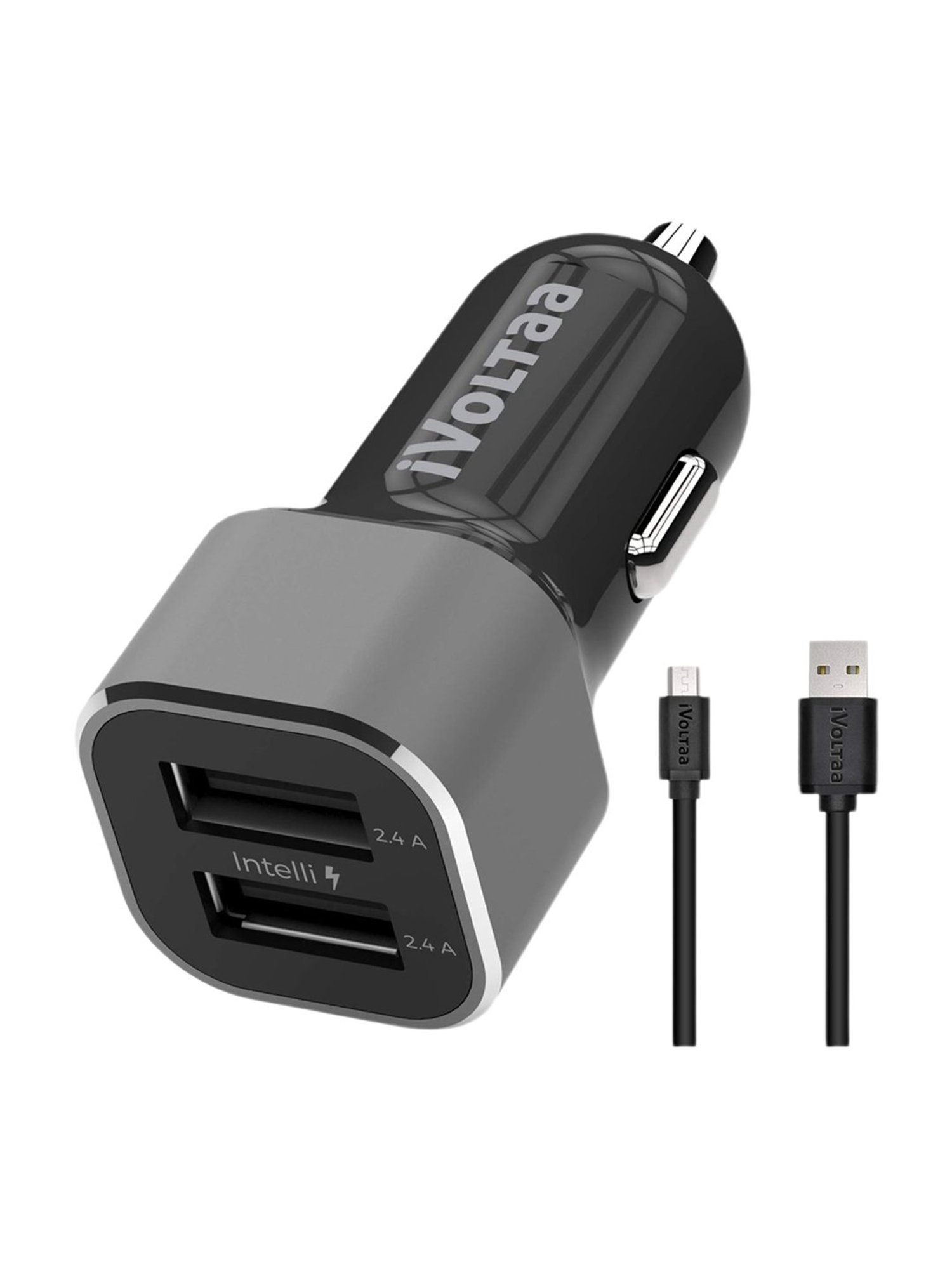 iVoltaa 4.8 Amp Turbo Car Charger (Black)