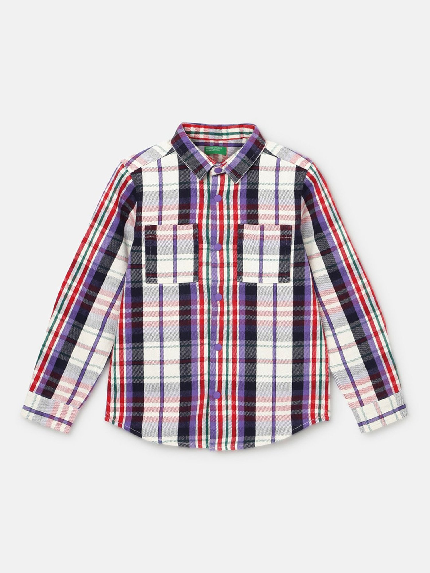 United Colors of Benetton Kids Multicolor Checks Full Sleeves Shirt