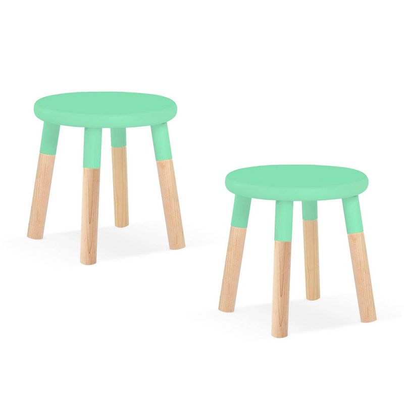 Set of 2 Peewee Wood Veneer Kids' Chairs Maple/Mint - Nico & Yeye