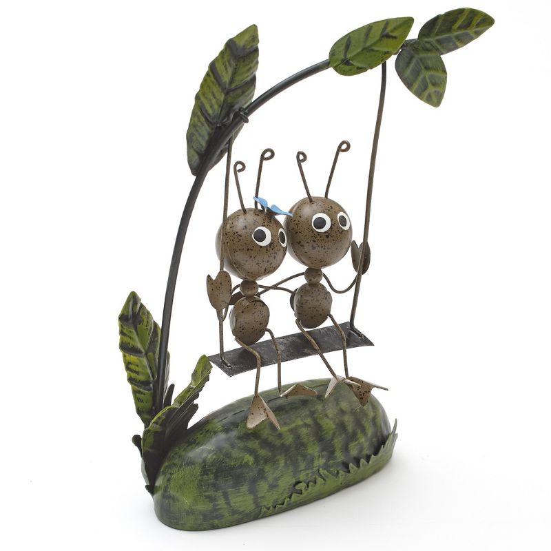 Lakeside Metal Ants Tree Branch Swinging Garden Statue - Outdoor Home Accent