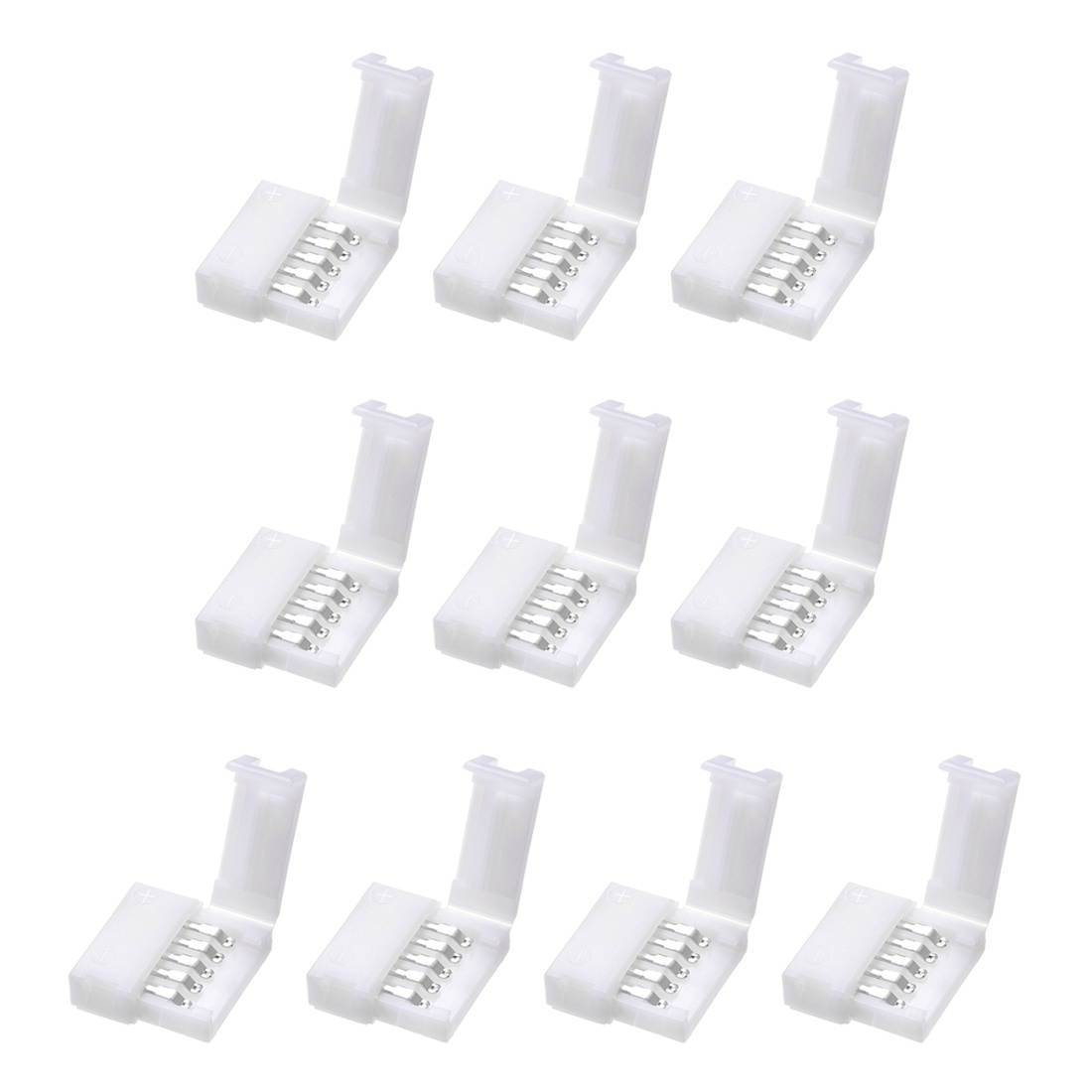 12mm 5P LED Strip Connector Solderless for 5050 RGB 5 Conductor Multicolor Strip Lights Strip to Strip 10Pcs